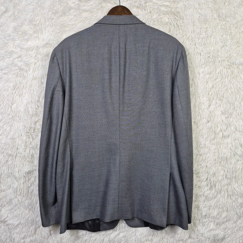 Banana Republic Mens 46R Slim Fit Sharkskin‎ Blazer Grey Sport Coat 532458